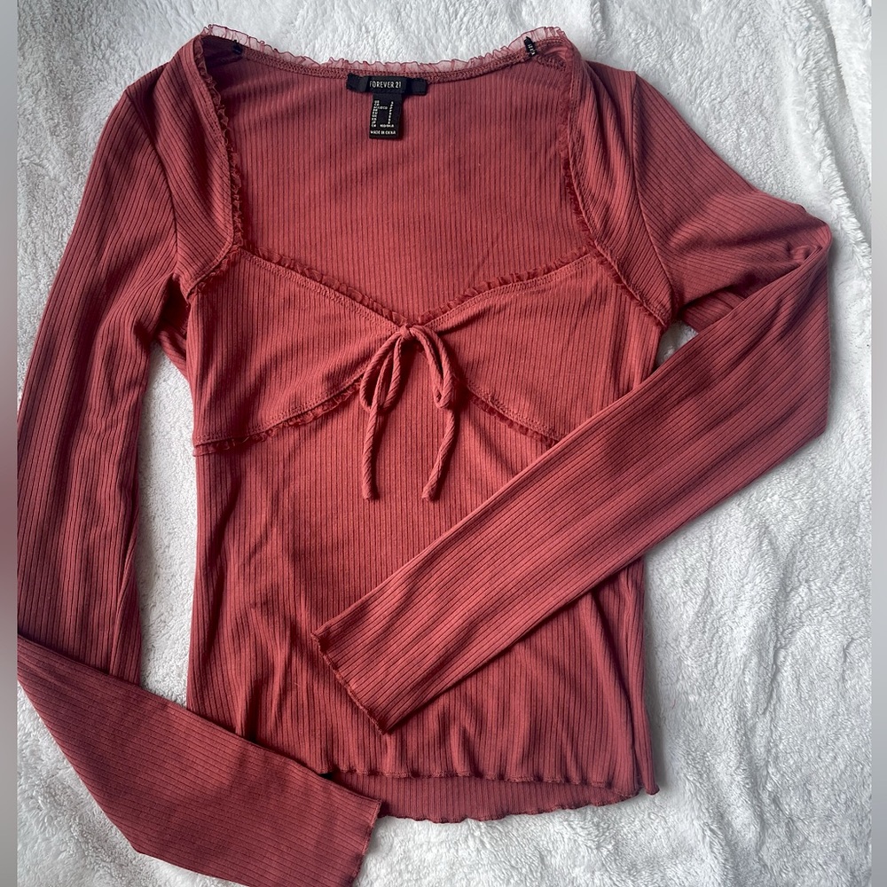 Forever 21- lace trimmed long sleeve